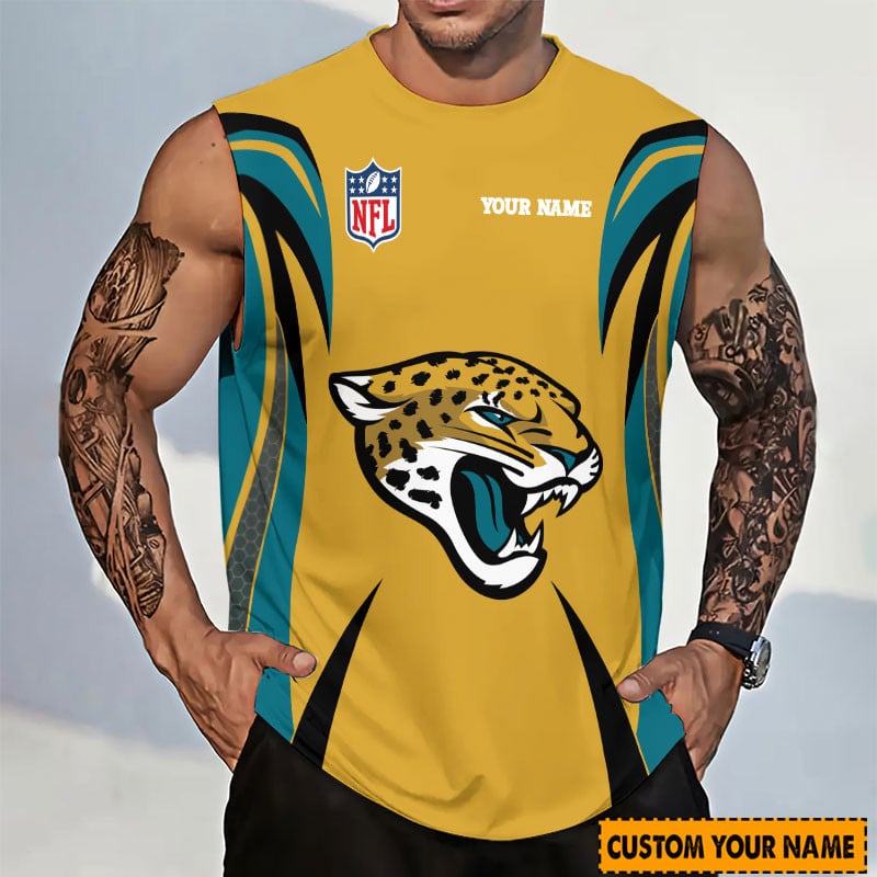 [SPECIAL OFFER] NEW CUSTOMIZED NFL30 JSJ JACKSONVILLE JAGUARS TANKTOP & GYM SHIRT