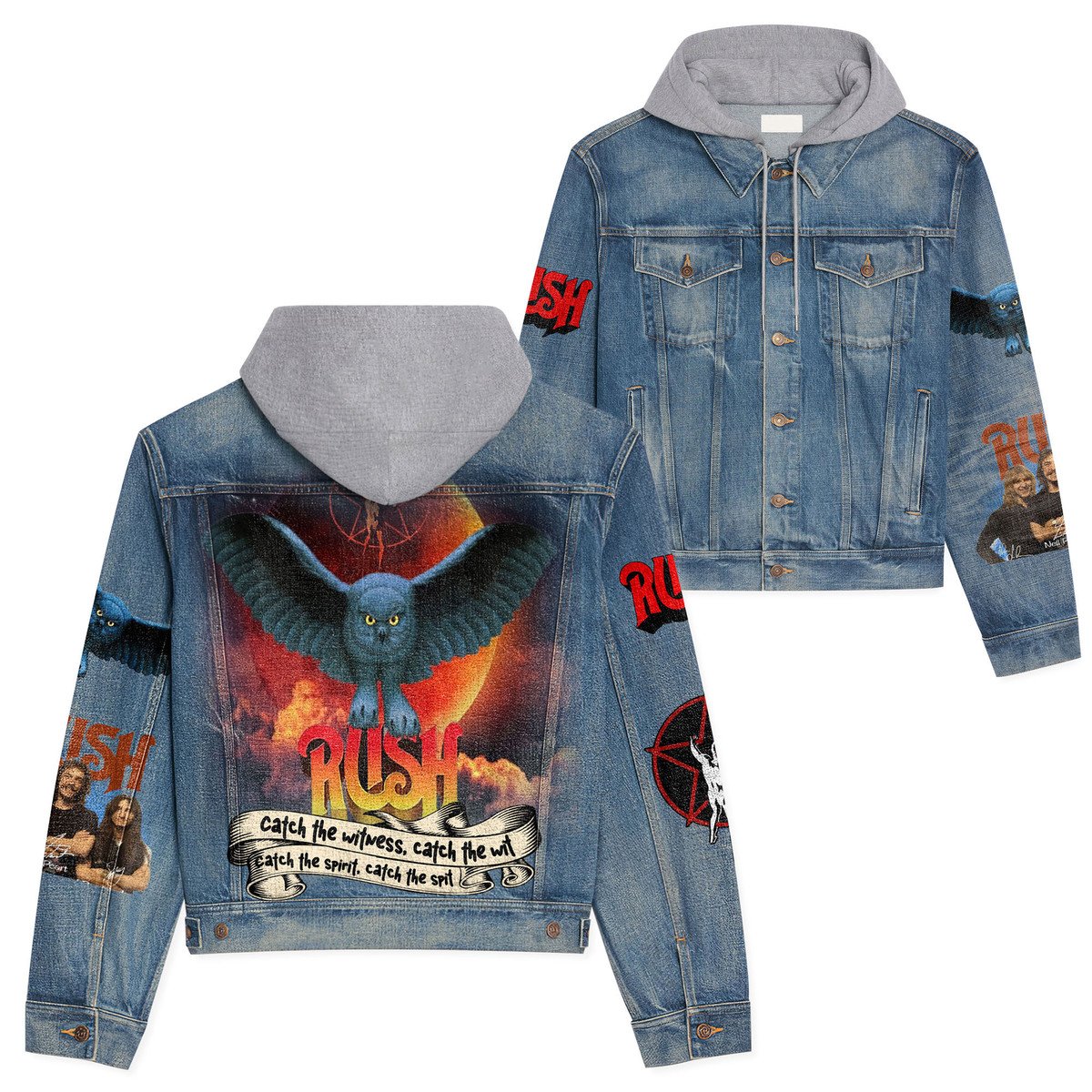 LIMITED EDITION - NEW CUSTOMIZED RUSH HOODED DENIM JACKET