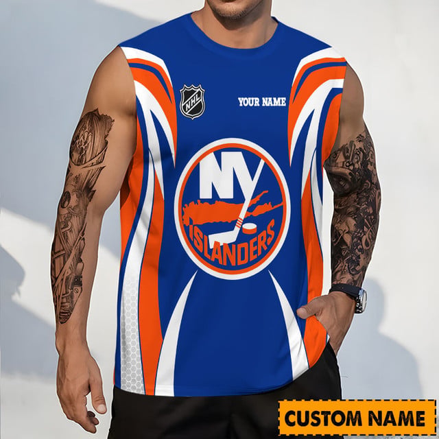 LIMITED EDITION - NEW CUSTOMIZED NHL25 NYI NEW YORK ISLANDERS TANK TOP & GYM SHIRT