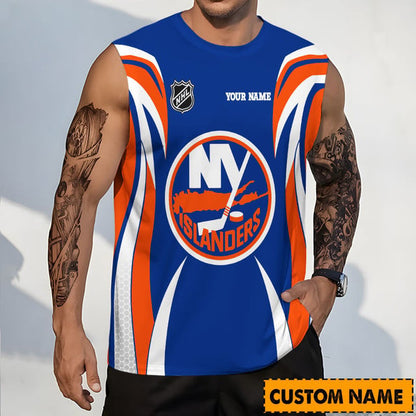 LIMITED EDITION - NEW CUSTOMIZED NHL25 NYI NEW YORK ISLANDERS TANK TOP & GYM SHIRT