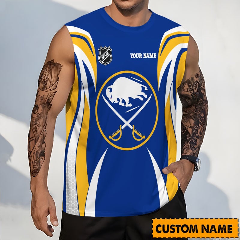LIMITED EDITION - NEW CUSTOMIZED NHL28 BFS BUFFALO SABRES TANK TOP & GYM SHIRT