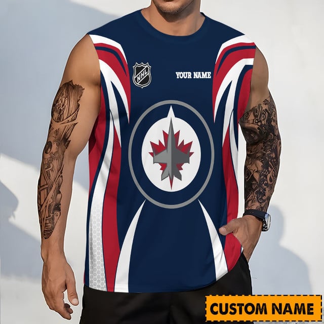 LIMITED EDITION - NEW CUSTOMIZED NHL21 WPJ WINNIPEG JETS TANK TOP & GYM SHIRT