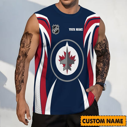 LIMITED EDITION - NEW CUSTOMIZED NHL21 WPJ WINNIPEG JETS TANK TOP & GYM SHIRT