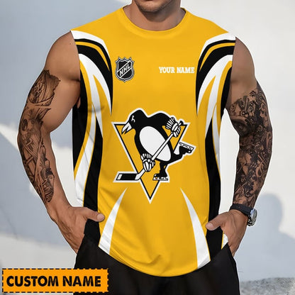 LIMITED EDITION - NEW CUSTOMIZED NHL26 PBP PITTSBURGH PENGUINS TANK TOP & GYM SHIRT
