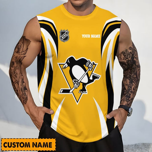 LIMITED EDITION - NEW CUSTOMIZED NHL26 PBP PITTSBURGH PENGUINS TANK TOP & GYM SHIRT