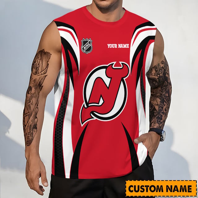LIMITED EDITION - NEW CUSTOMIZED NHL06 NJD NEW JERSEY DEVILS TANK TOP & GYM SHIRT