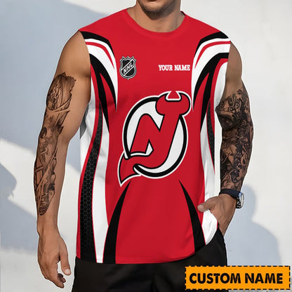 LIMITED EDITION - NEW CUSTOMIZED NHL06 NJD NEW JERSEY DEVILS TANK TOP & GYM SHIRT