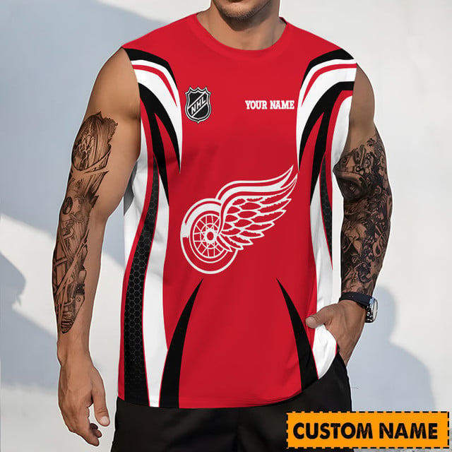 LIMITED EDITION - NEW CUSTOMIZED NHL22 DRW DETROIT RED WINGS TANK TOP & GYM SHIRT