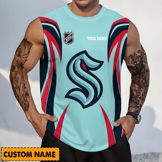 LIMITED EDITION - NEW CUSTOMIZED NHL20 STK SEATTLE KRAKEN TANK TOP & GYM SHIRT