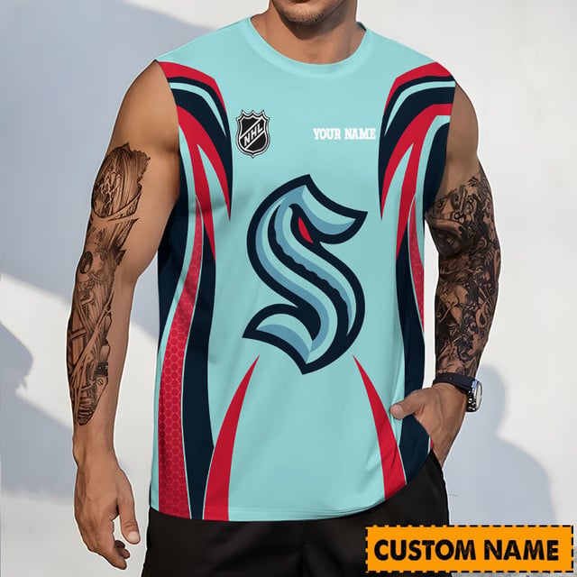 LIMITED EDITION - NEW CUSTOMIZED NHL20 STK SEATTLE KRAKEN TANK TOP & GYM SHIRT
