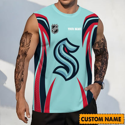 LIMITED EDITION - NEW CUSTOMIZED NHL20 STK SEATTLE KRAKEN TANK TOP & GYM SHIRT