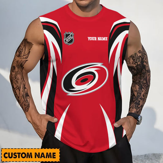 LIMITED EDITION - NEW CUSTOMIZED NHL07 CLH CAROLINA HURRICANES TANK TOP & GYM SHIRT