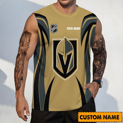 LIMITED EDITION - NEW CUSTOMIZED NHL04 VGK VEGAS GOLDEN KNIGHTS TANK TOP & GYM SHIRT