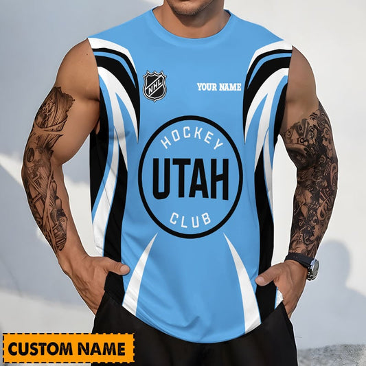 LIMITED EDITION - NEW CUSTOMIZED NHL33 UMH UTAH MAMMOTH TANK TOP & GYM SHIRT