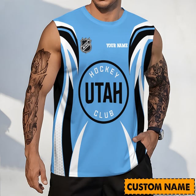 LIMITED EDITION - NEW CUSTOMIZED NHL33 UMH UTAH MAMMOTH TANK TOP & GYM SHIRT