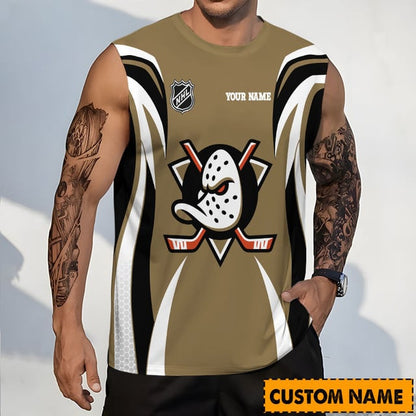 LIMITED EDITION - NEW CUSTOMIZED NHL09 AHD ANAHEIM DUCKS TANK TOP & GYM SHIRT
