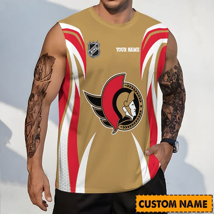 LIMITED EDITION - NEW CUSTOMIZED NHL29 OSN OTTAWA SENATORS TANK TOP & GYM SHIRT
