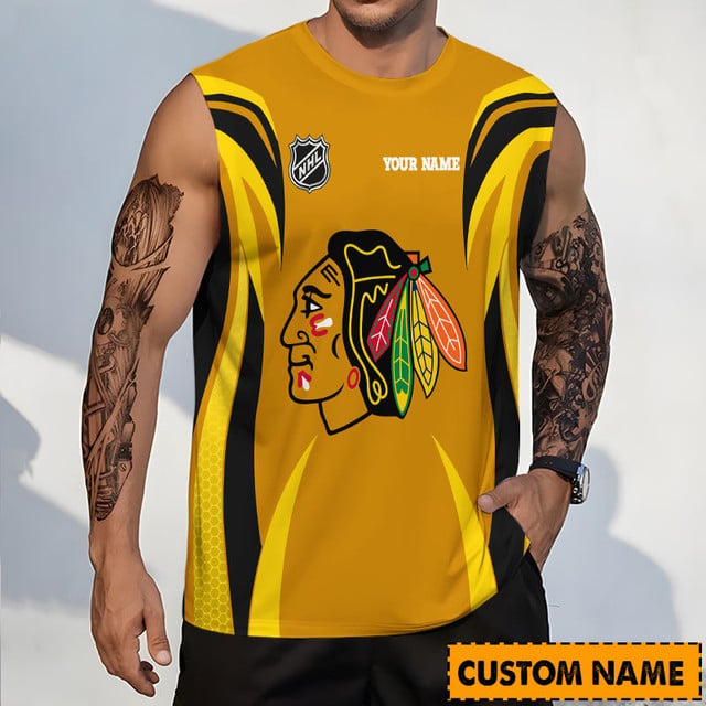 LIMITED EDITION - NEW CUSTOMIZED NHL08 CBH CHICAGO BLACKHAWKS TANK TOP & GYM SHIRT