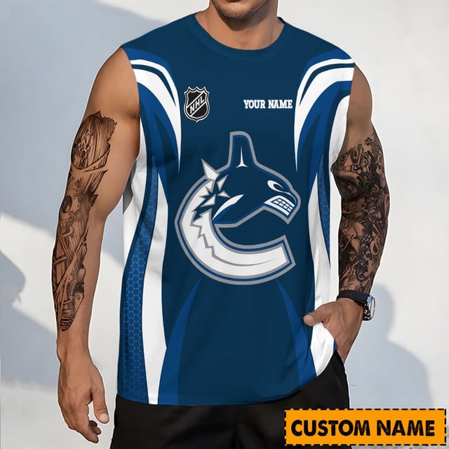 LIMITED EDITION - NEW CUSTOMIZED NHL19 VCC VANCOUVER CANUCKS TANK TOP & GYM SHIRT