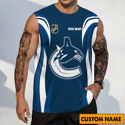 LIMITED EDITION - NEW CUSTOMIZED NHL19 VCC VANCOUVER CANUCKS TANK TOP & GYM SHIRT