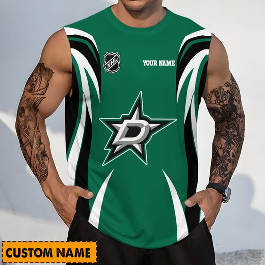 LIMITED EDITION - NEW CUSTOMIZED NHL15 DLS DALLAS STARS TANK TOP & GYM SHIRT