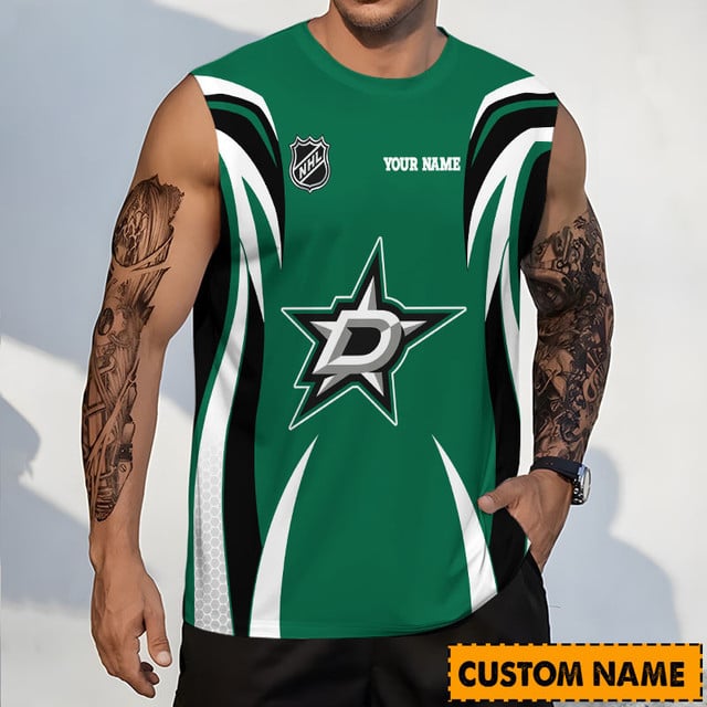 LIMITED EDITION - NEW CUSTOMIZED NHL15 DLS DALLAS STARS TANK TOP & GYM SHIRT
