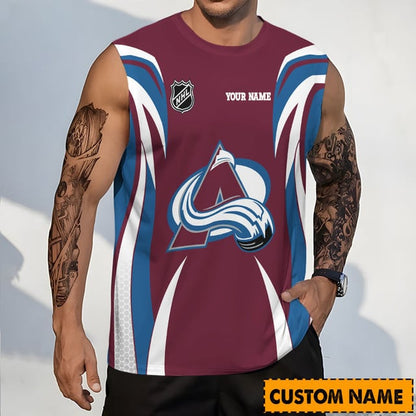 LIMITED EDITION - NEW CUSTOMIZED NHL05 CAL COLORADO AVALANCHE TANK TOP & GYM SHIRT