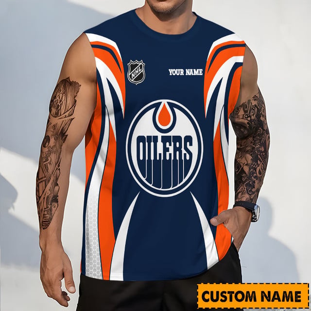 LIMITED EDITION - NEW CUSTOMIZED NHL03 EMO EDMONTON OILERS TANK TOP & GYM SHIRT