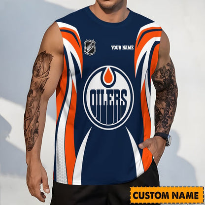 LIMITED EDITION - NEW CUSTOMIZED NHL03 EMO EDMONTON OILERS TANK TOP & GYM SHIRT