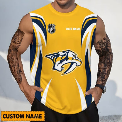 LIMITED EDITION - NEW CUSTOMIZED NHL31 NVP NASHVILLE PREDATORS TANK TOP & GYM SHIRT