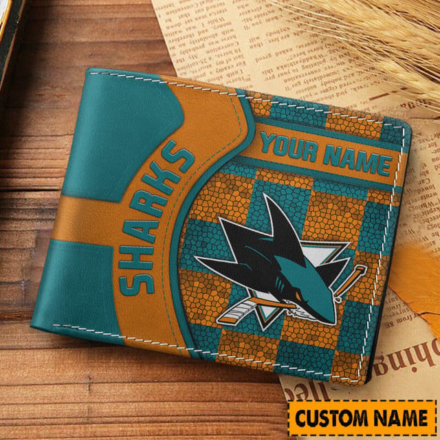 LIMITED EDITION - NEW CUSTOMIZED NHL32 SJS SAN JOSE SHARKS 3D PRINTED WALLET