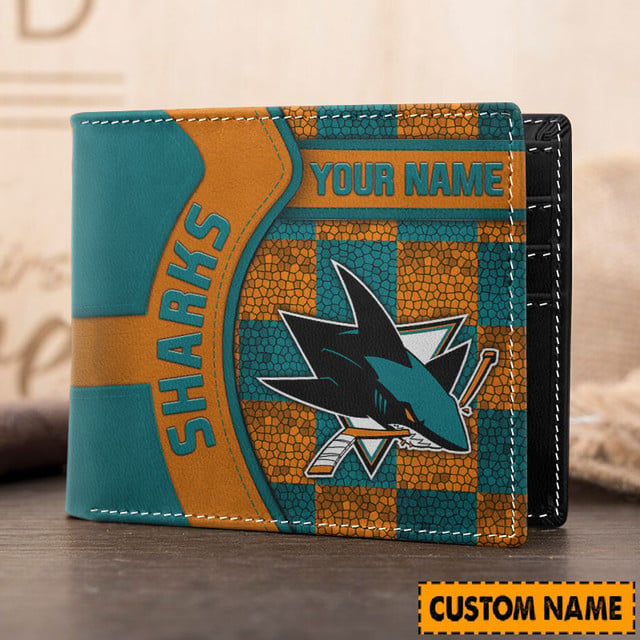 LIMITED EDITION - NEW CUSTOMIZED NHL32 SJS SAN JOSE SHARKS 3D PRINTED WALLET