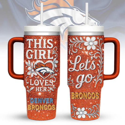 LIMITED EDITION - NEW CUSTOMIZED NFL13 DVB DENVER BRONCOS 40 OZ TUMBLER