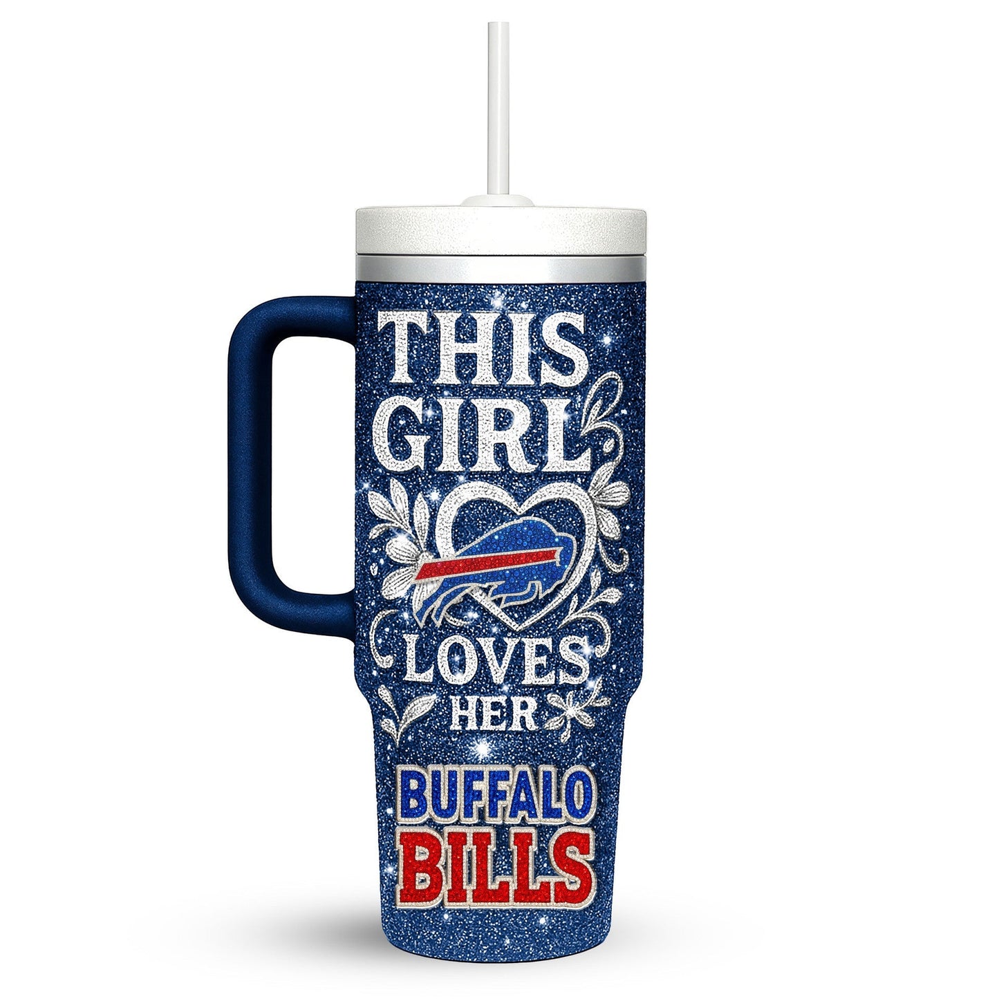 LIMITED EDITION - NEW CUSTOMIZED NFL03 BFB BUFFALO BILLS 40 OZ TUMBLER