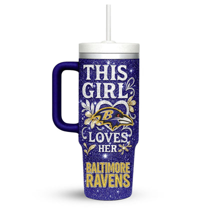LIMITED EDITION - NEW CUSTOMIZED NFL28 BTR BALTIMORE RAVENS 40 OZ TUMBLER
