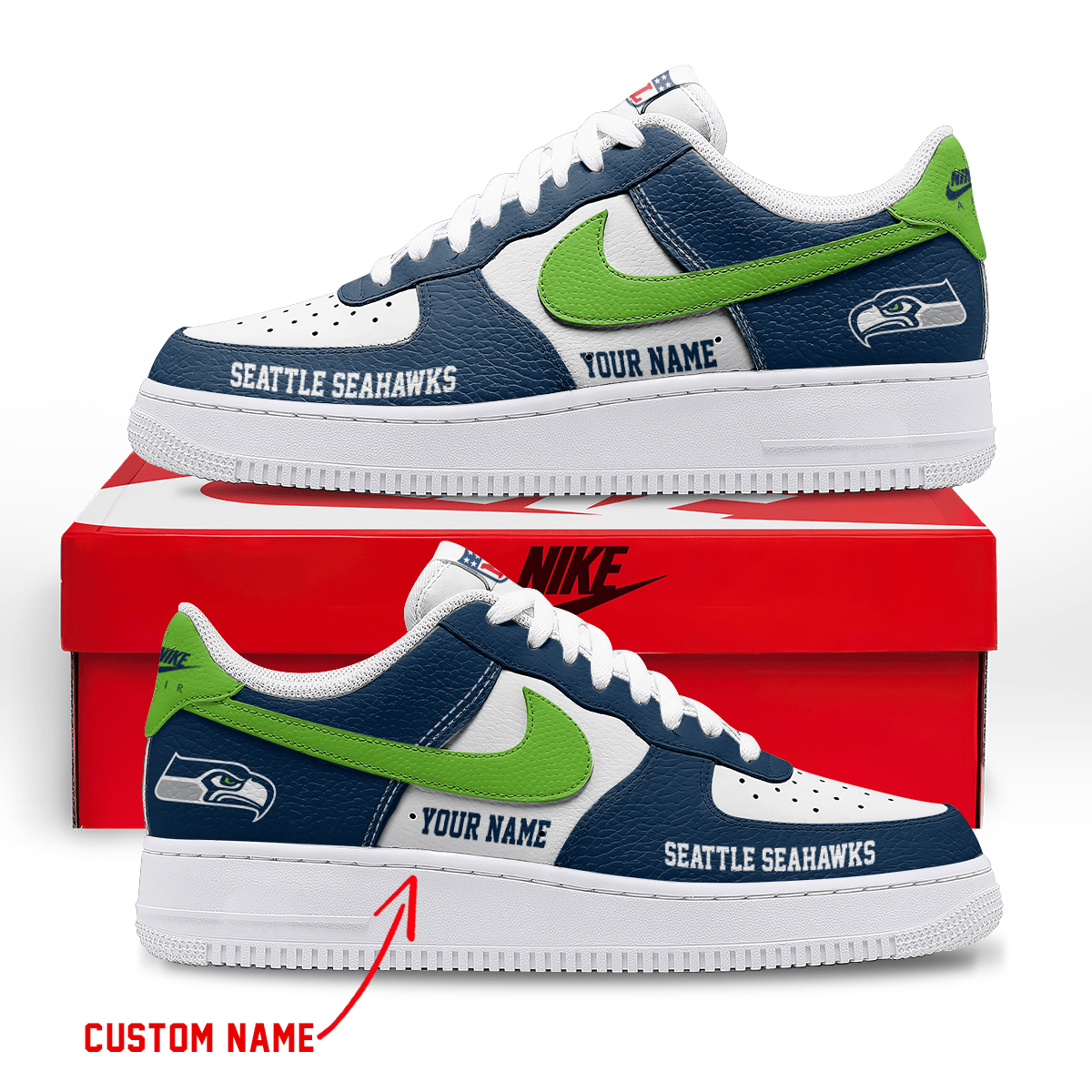 [SPECIAL OFFER] NEW CUSTOMIZED NFL06 SSH SEATTLE SEAHAWKS AF1 SNEAKERS