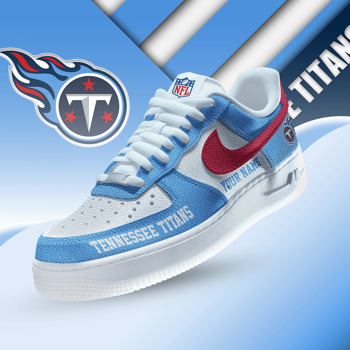 [SPECIAL OFFER] NEW CUSTOMIZED NFL31 TST TENNESSEE TITANS AF1 SNEAKERS