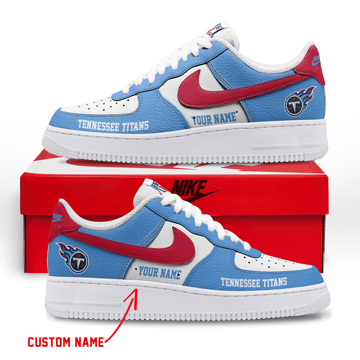[SPECIAL OFFER] NEW CUSTOMIZED NFL31 TST TENNESSEE TITANS AF1 SNEAKERS