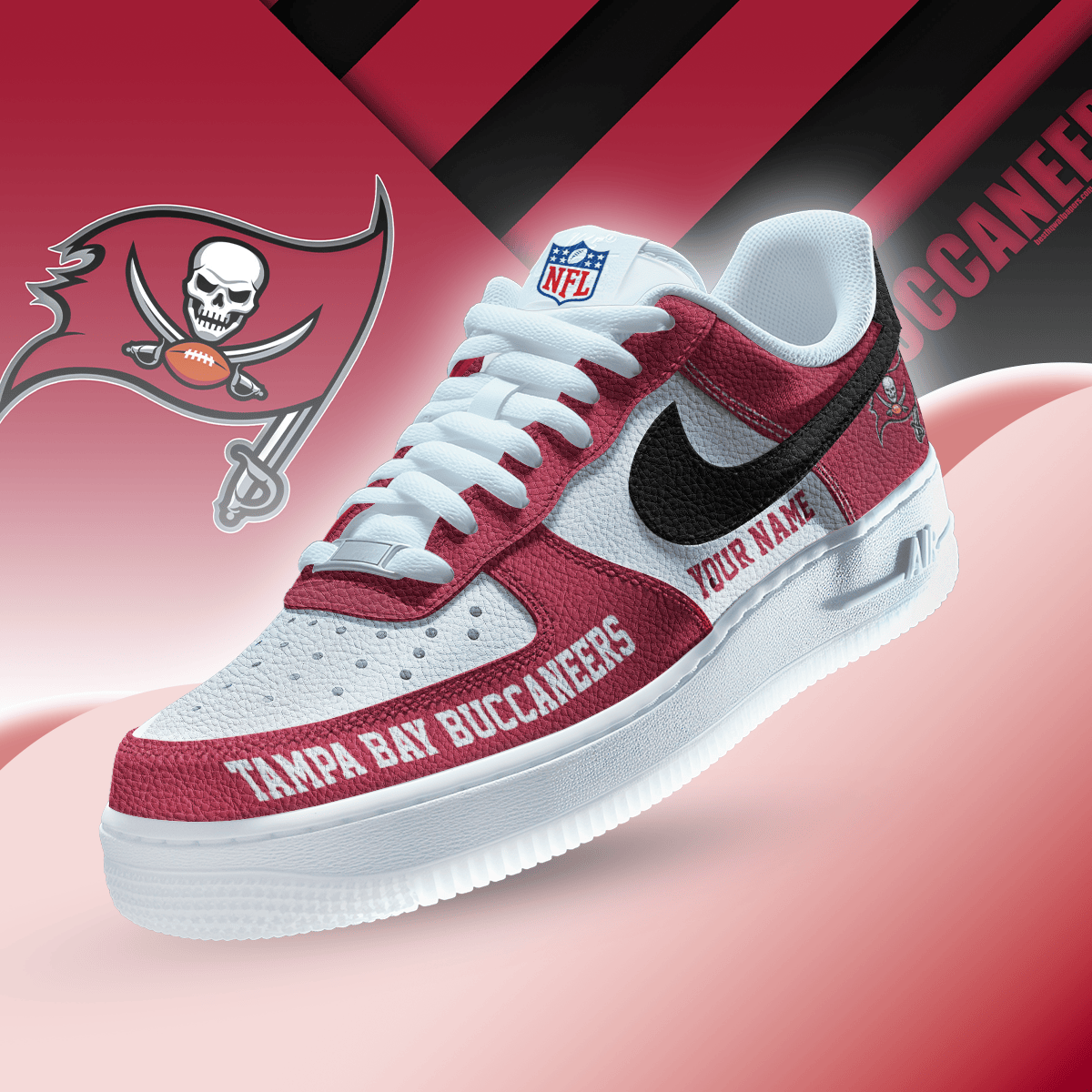 [SPECIAL OFFER] NEW CUSTOMIZED NFL10 TBB TAMPA BAY BUCCANEERS F1 SNEAKERS