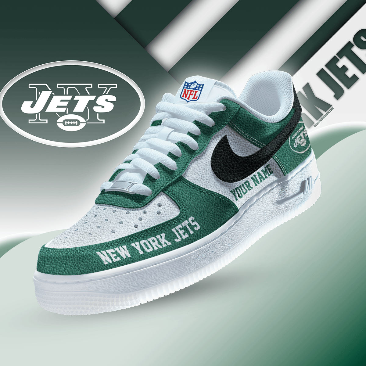 [SPECIAL OFFER] NEW CUSTOMIZED NFL25 NYJ NEW YORK JETS AF1 SNEAKERS