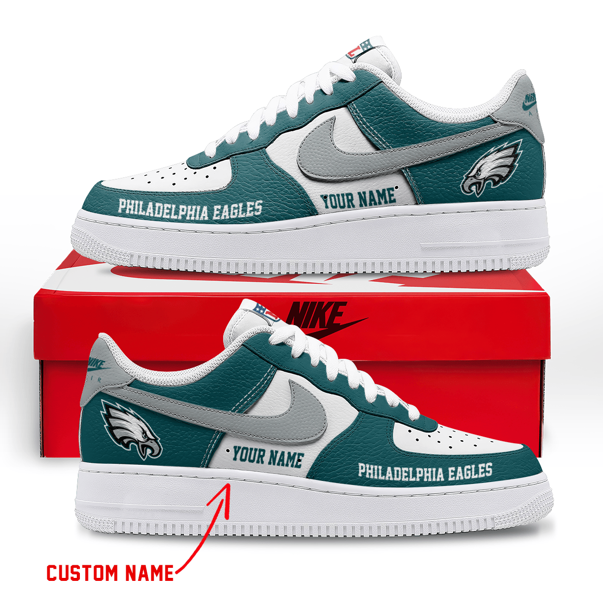 [SPECIAL OFFER] NEW CUSTOMIZED NFL02 PPE PHILADELPHIA EAGLES AF1 SNEAKERS
