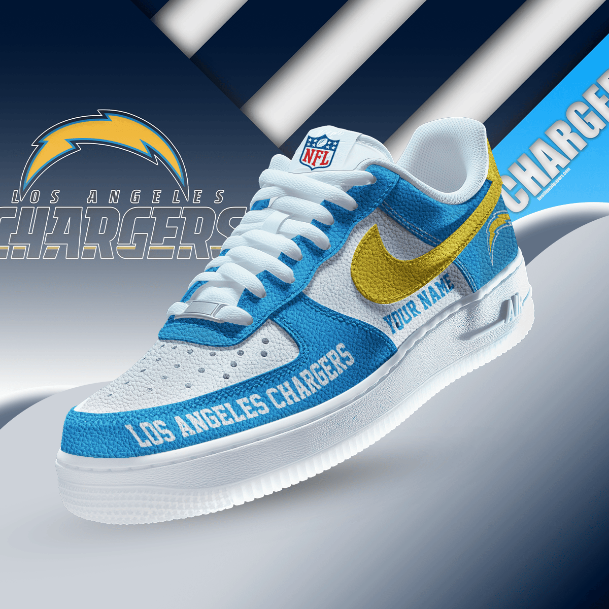 [SPECIAL OFFER] NEW CUSTOMIZED NFL09 LAC LOS ANGELES CHARGERS AF1 SNEAKERS