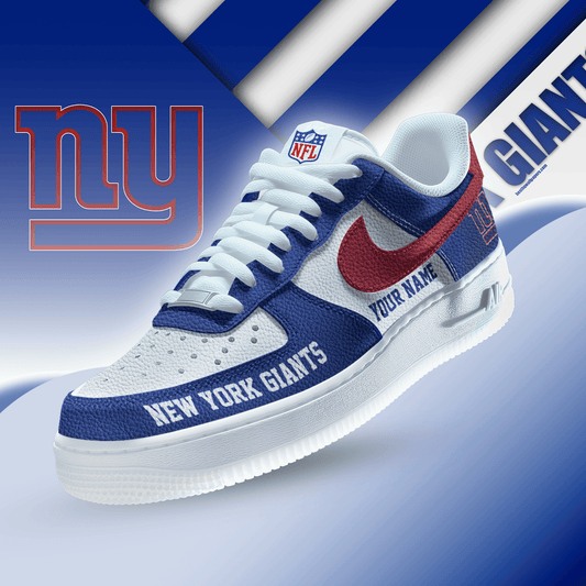 [SPECIAL OFFER] NEW CUSTOMIZED NFL32 NYG NEW YORK GIANTS AF1 SNEAKERS