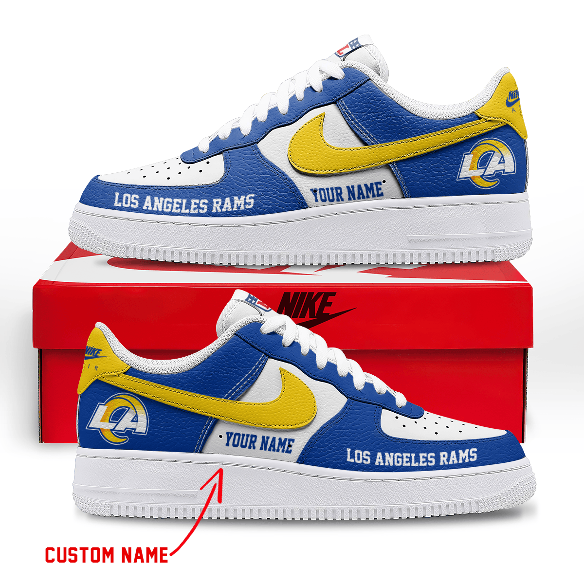 [SPECIAL OFFER] NEW CUSTOMIZED NFL22 LAR LOS ANGELES RAMS AF1 SNEAKERS