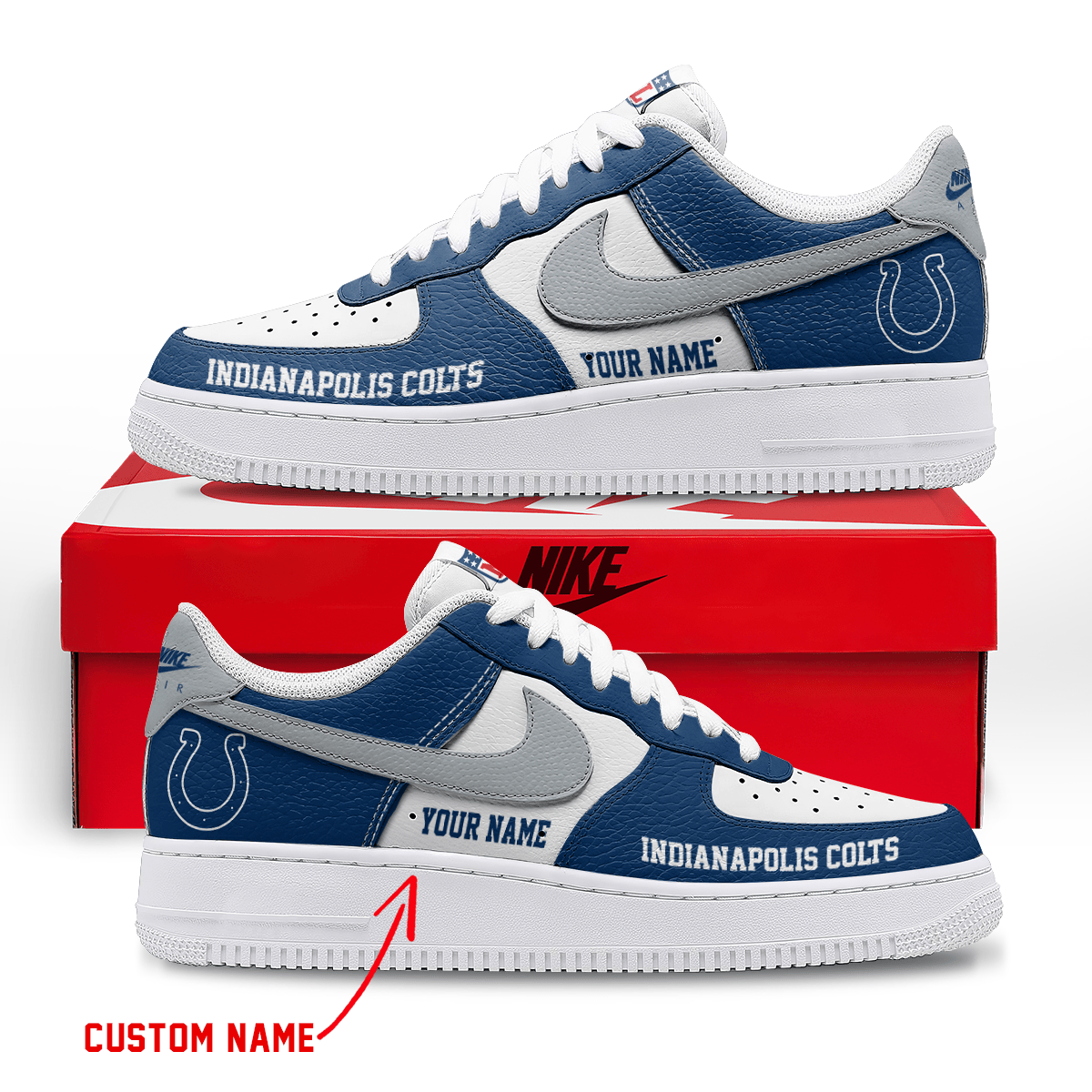 [SPECIAL OFFER] NEW CUSTOMIZED NFL17 IDC INDIANAPOLIS COLTS AF1 SNEAKERS
