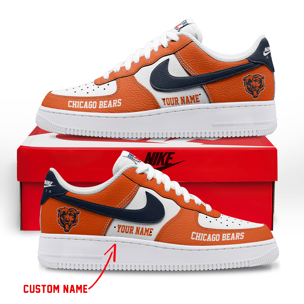 [SPECIAL OFFER] NEW CUSTOMIZED NFL26 CCB CHICAGO BEARS AF1 SNEAKERS