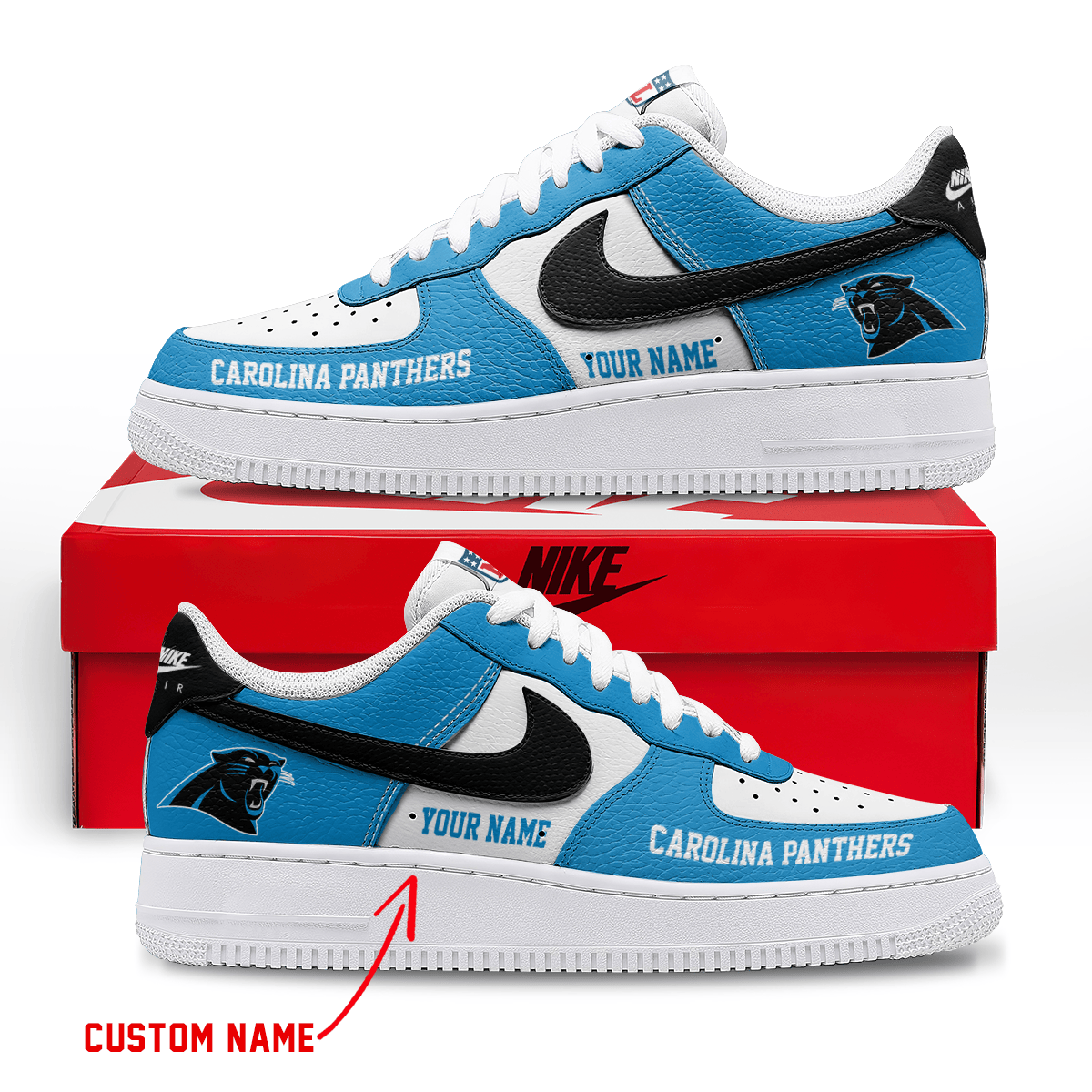 [SPECIAL OFFER] NEW CUSTOMIZED NFL23 CLP CAROLINA PANTHERS AF1 SNEAKERS