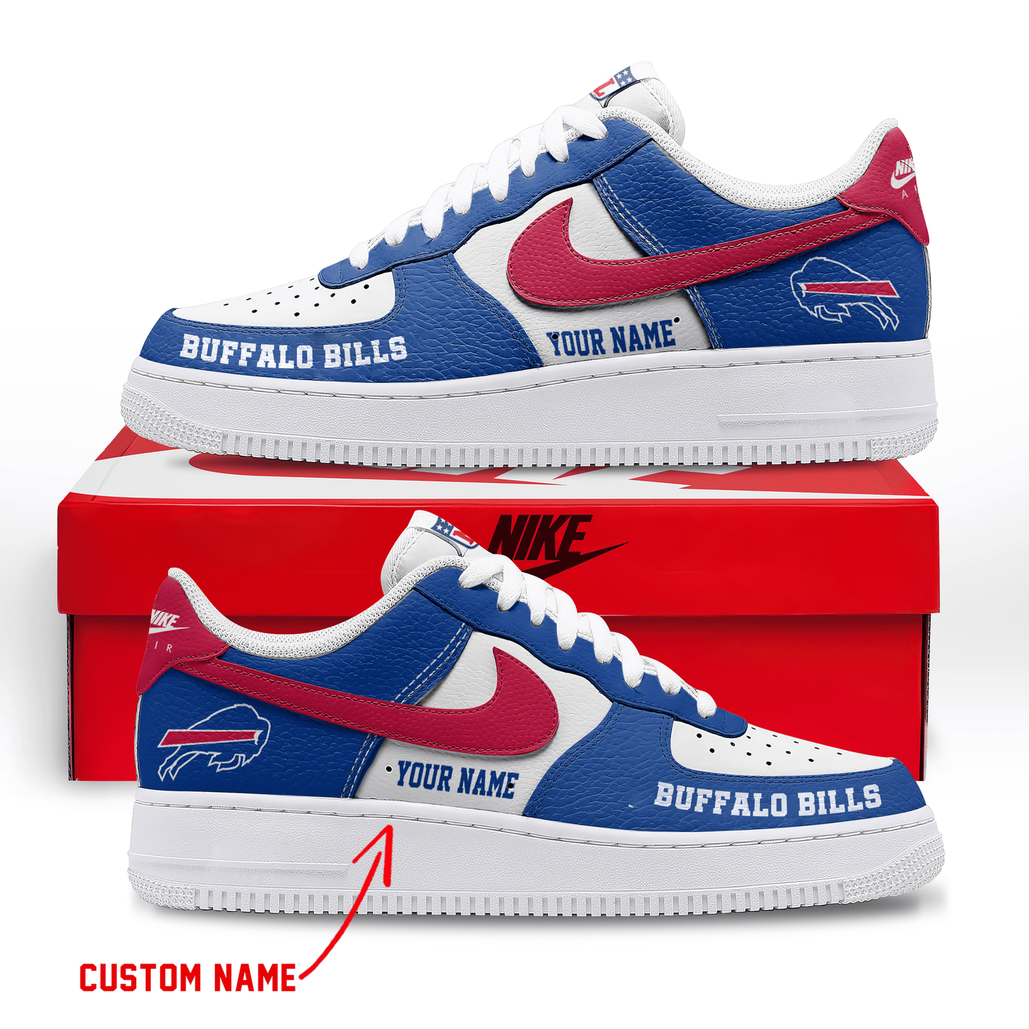 [SPECIAL OFFER] NEW CUSTOMIZED NFL03 BFB BUFFALO BILLS AF1 SNEAKERS