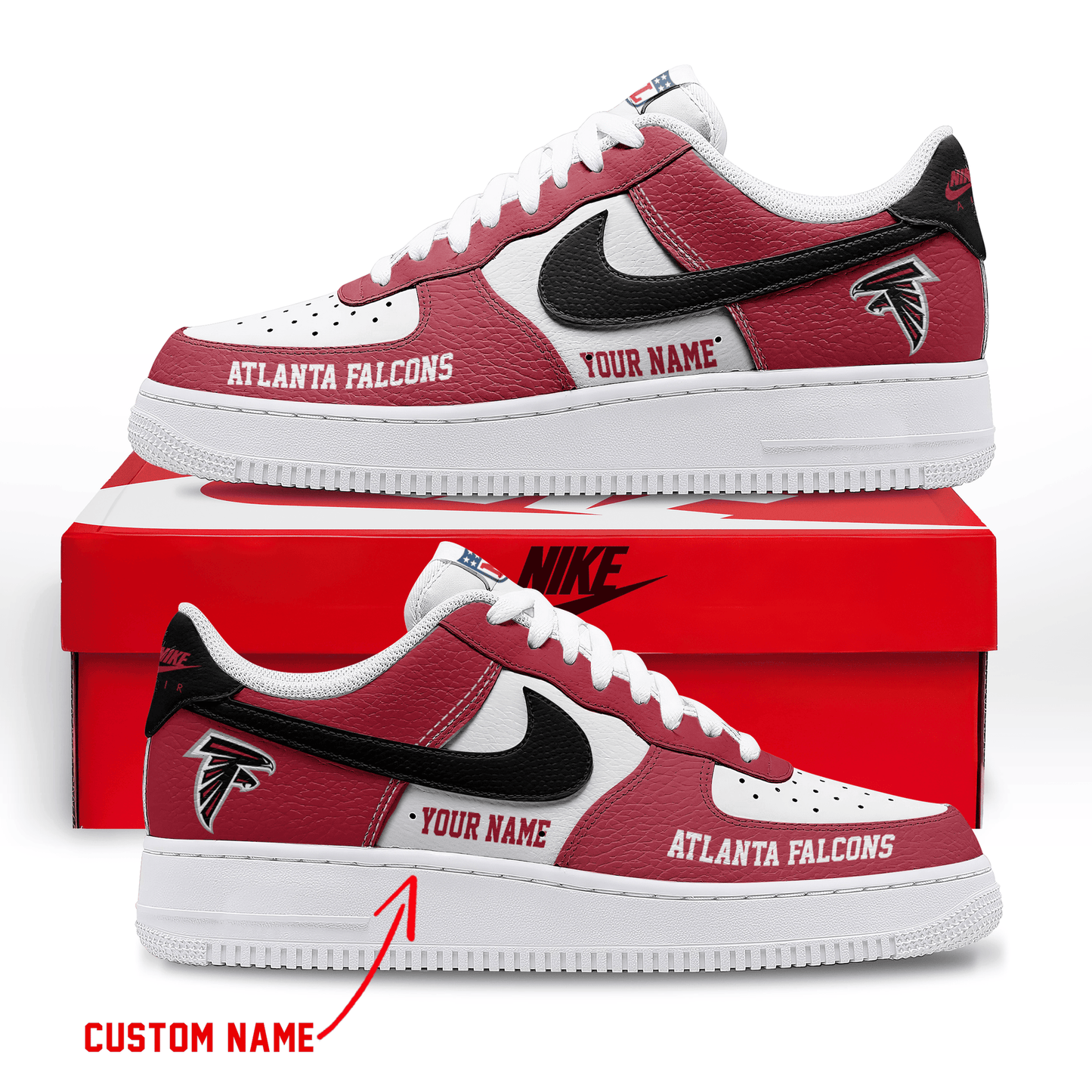 [SPECIAL OFFER] NEW CUSTOMIZED NFL18 ATF ATLANTA FALCONS AF1 SNEAKERS