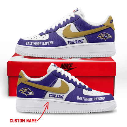[SPECIAL OFFER] NEW CUSTOMIZED NFL28 BTR BALTIMORE RAVENS AF1 SNEAKERS